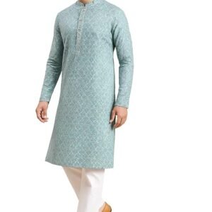Tavasya Men Rayon Blend Geometric Regular Kurta